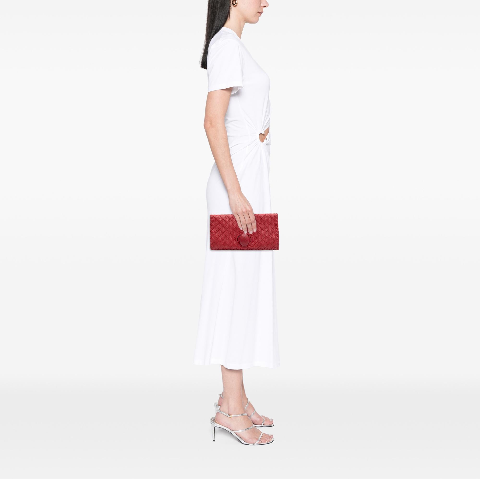 Bottega Veneta Nappa Intrecciato Turn Lock Clutch