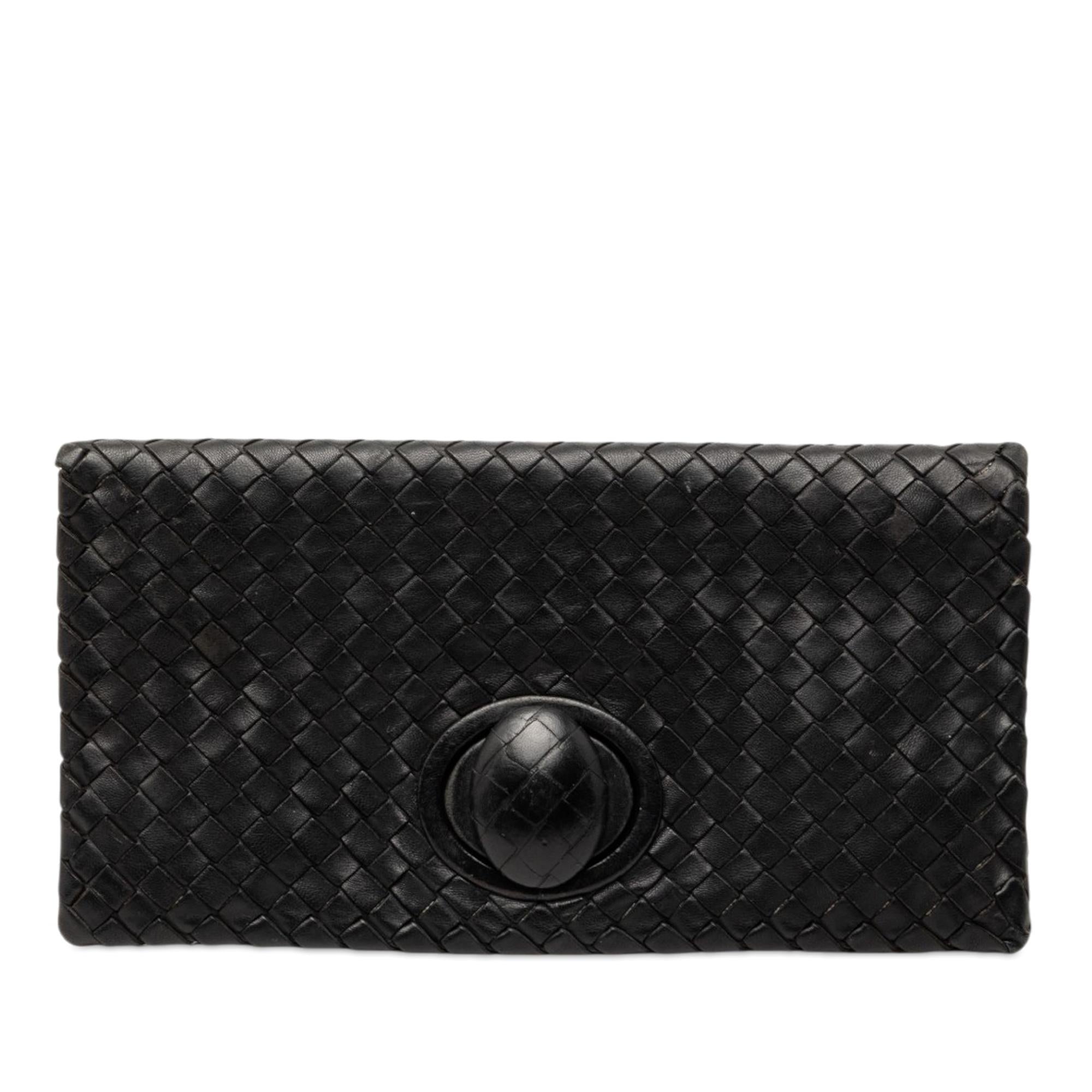 Bottega Veneta Nappa Intrecciato Turn Lock Clutch
