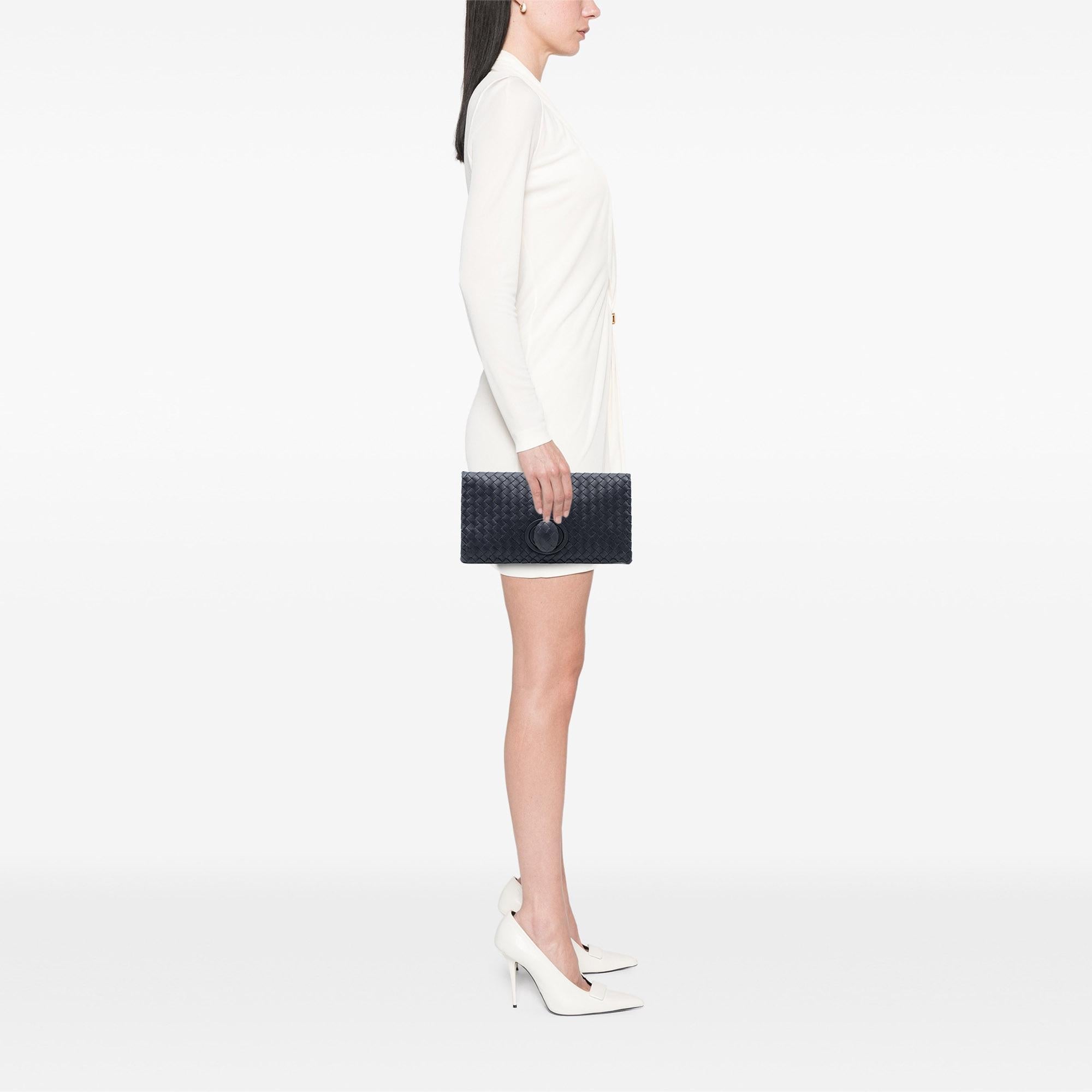 Bottega Veneta Nappa Intrecciato Turn Lock Clutch