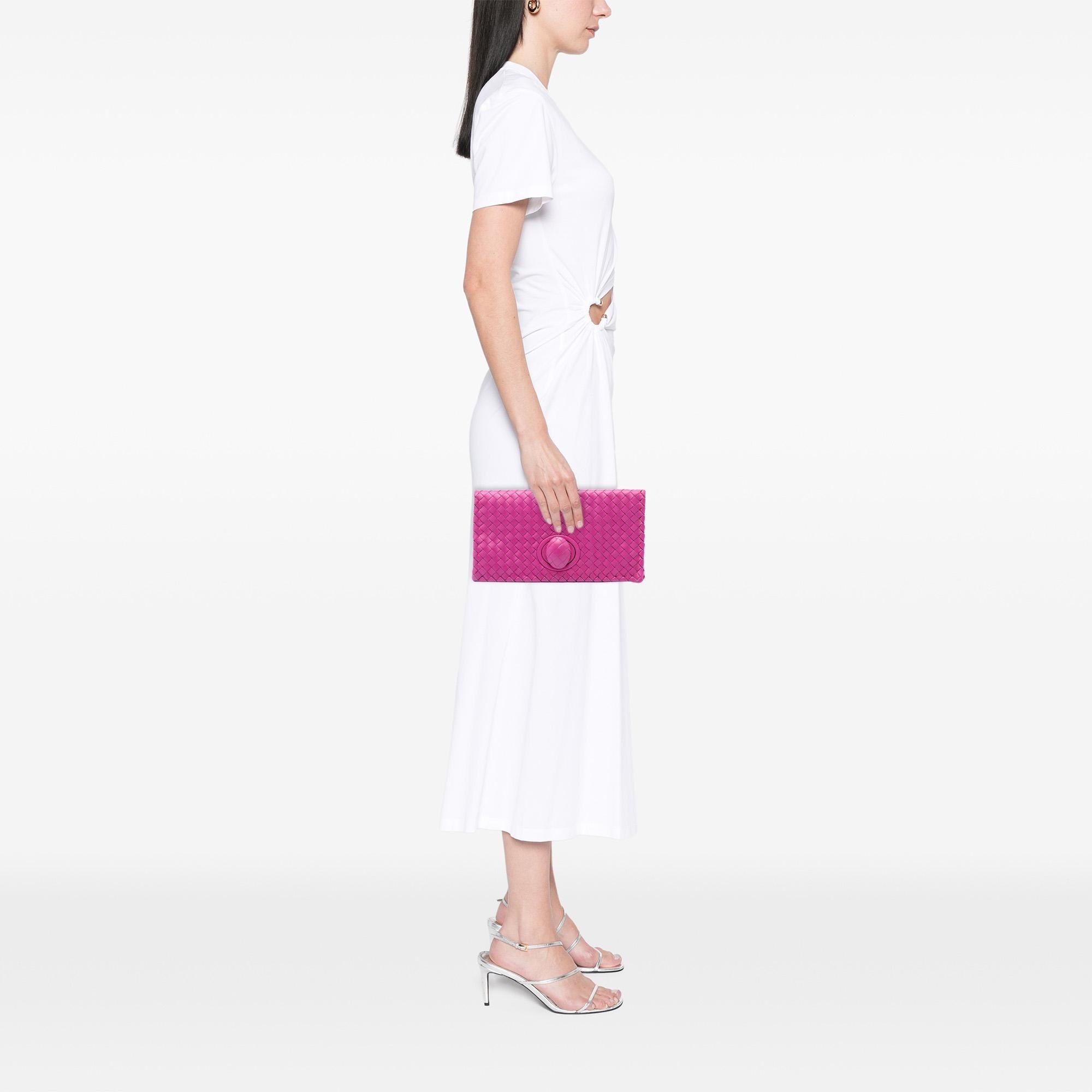 Bottega Veneta Nappa Intrecciato Turn Lock Clutch