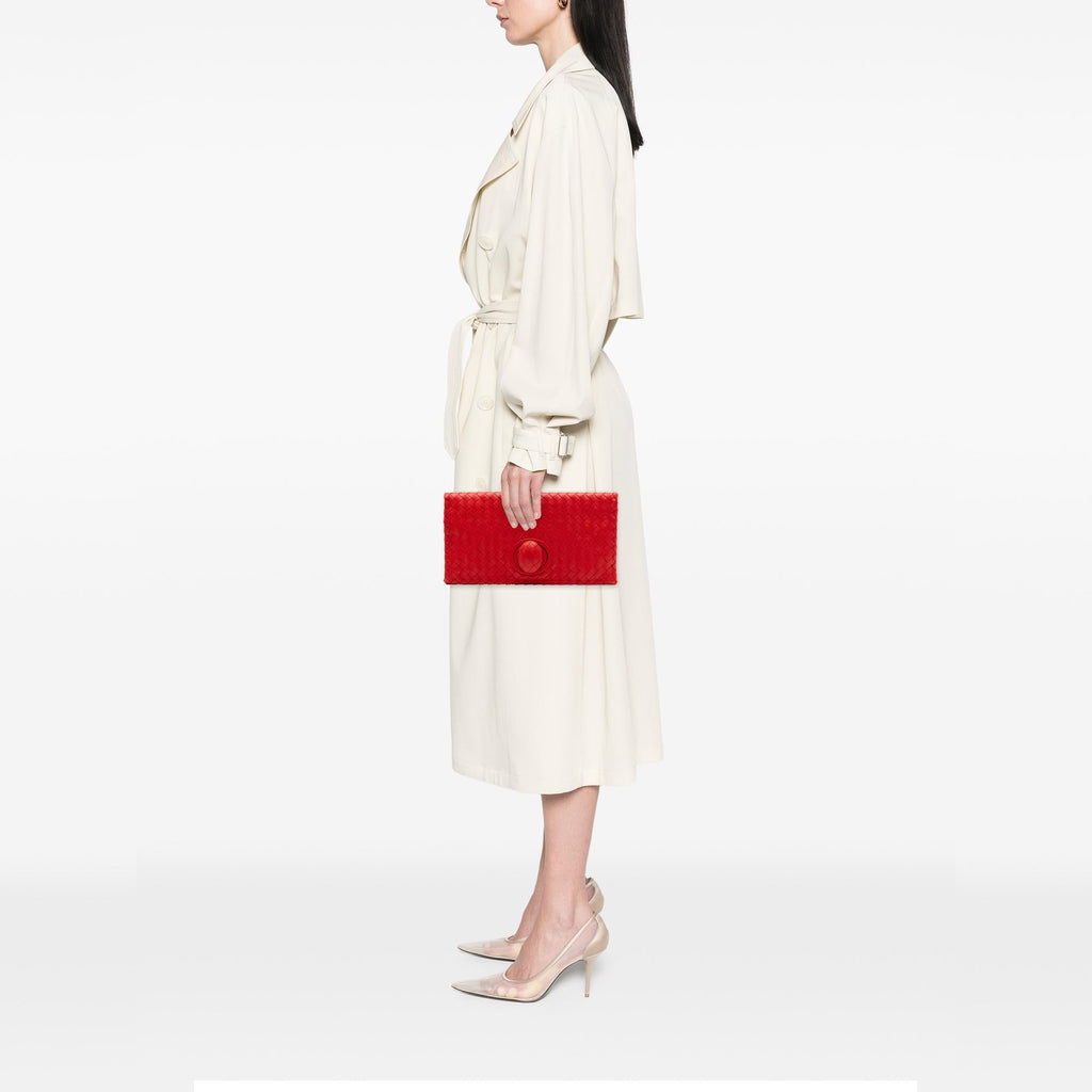 Bottega Veneta Nappa Intrecciato Turn Lock Clutch