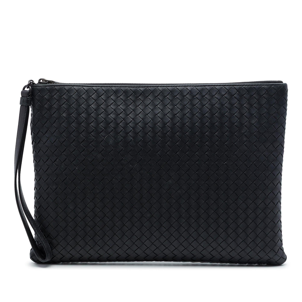 Bottega Veneta Nappa Intrecciato Wristlet Zip Clutch