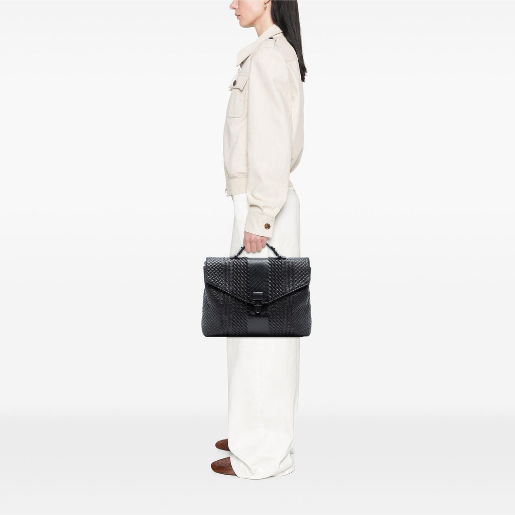 Bottega Veneta Nappa Intreccio Imperatore Business Bag