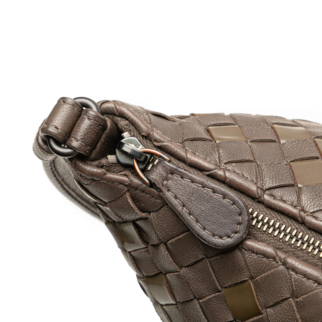 Bottega Veneta Nappa and Patent Intrecciato Crossbody