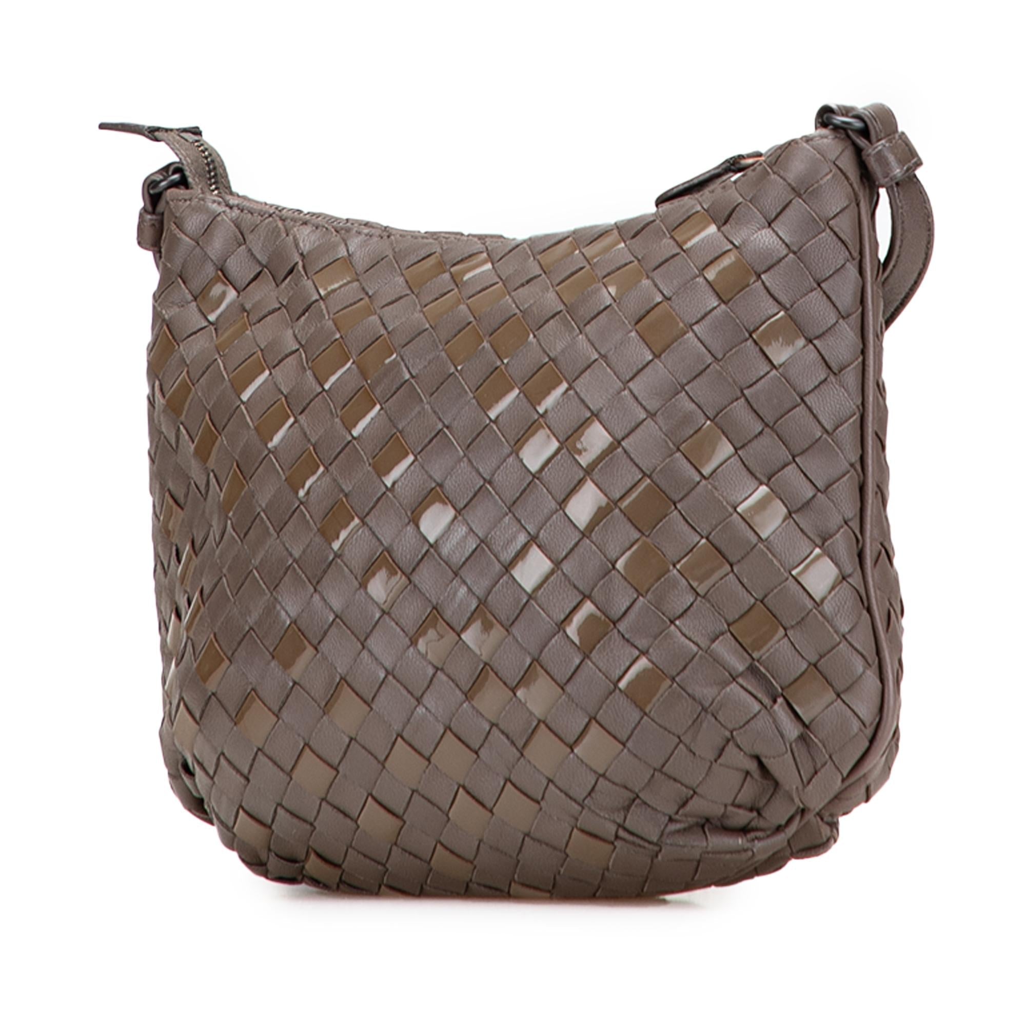 Bottega Veneta Nappa and Patent Intrecciato Crossbody