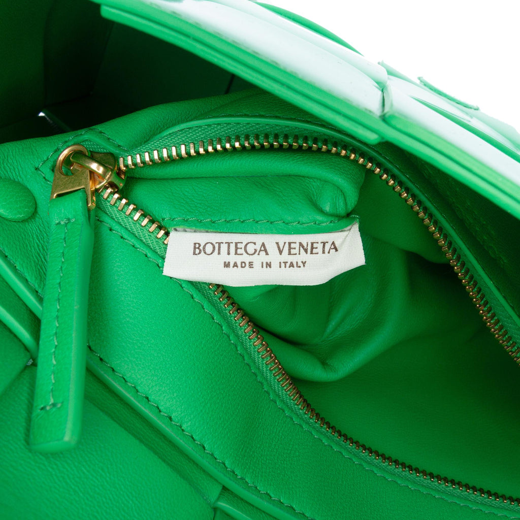 Bottega Veneta Patent Intrecciato Cassette Crossbody