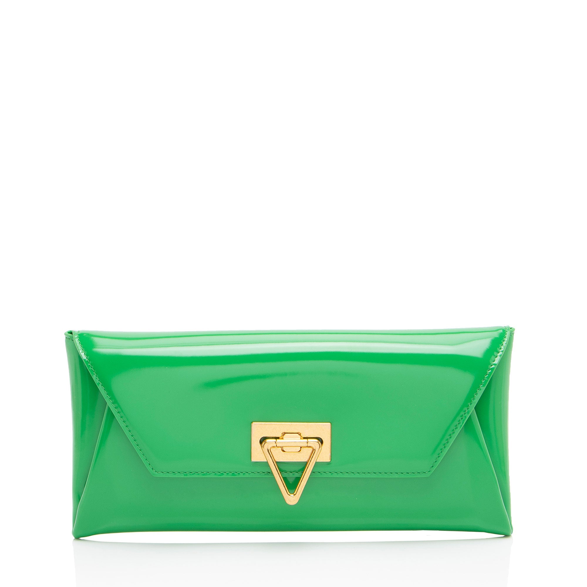 Bottega Veneta Patent Leather Point Lock Clutch