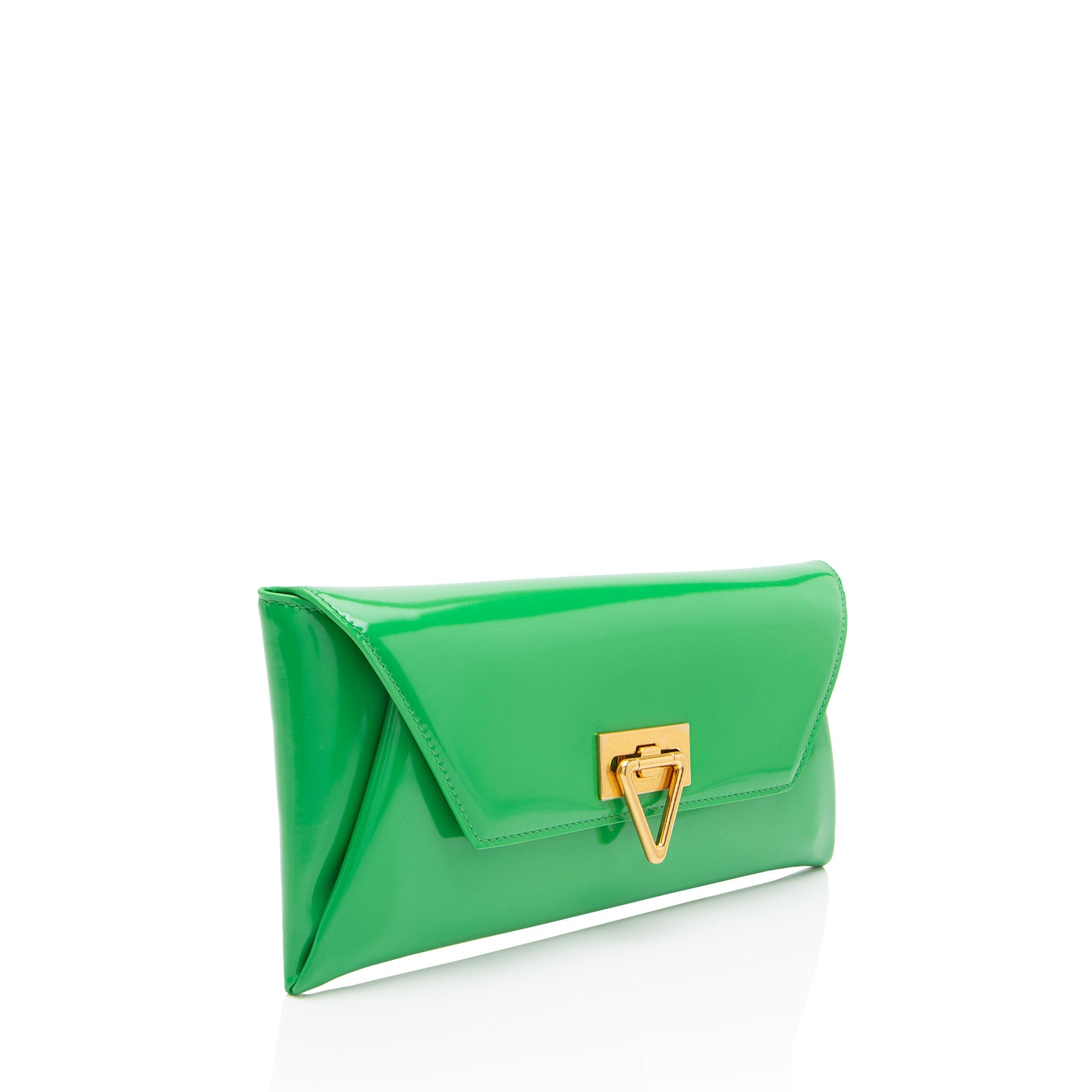Bottega Veneta Patent Leather Point Lock Clutch