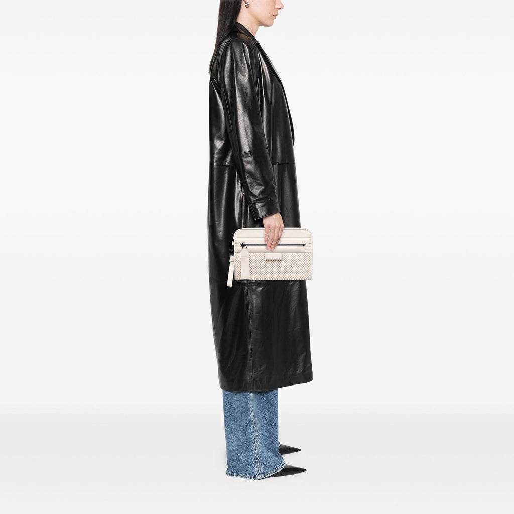 Bottega Veneta Perforated Calfskin Leggero Clutch