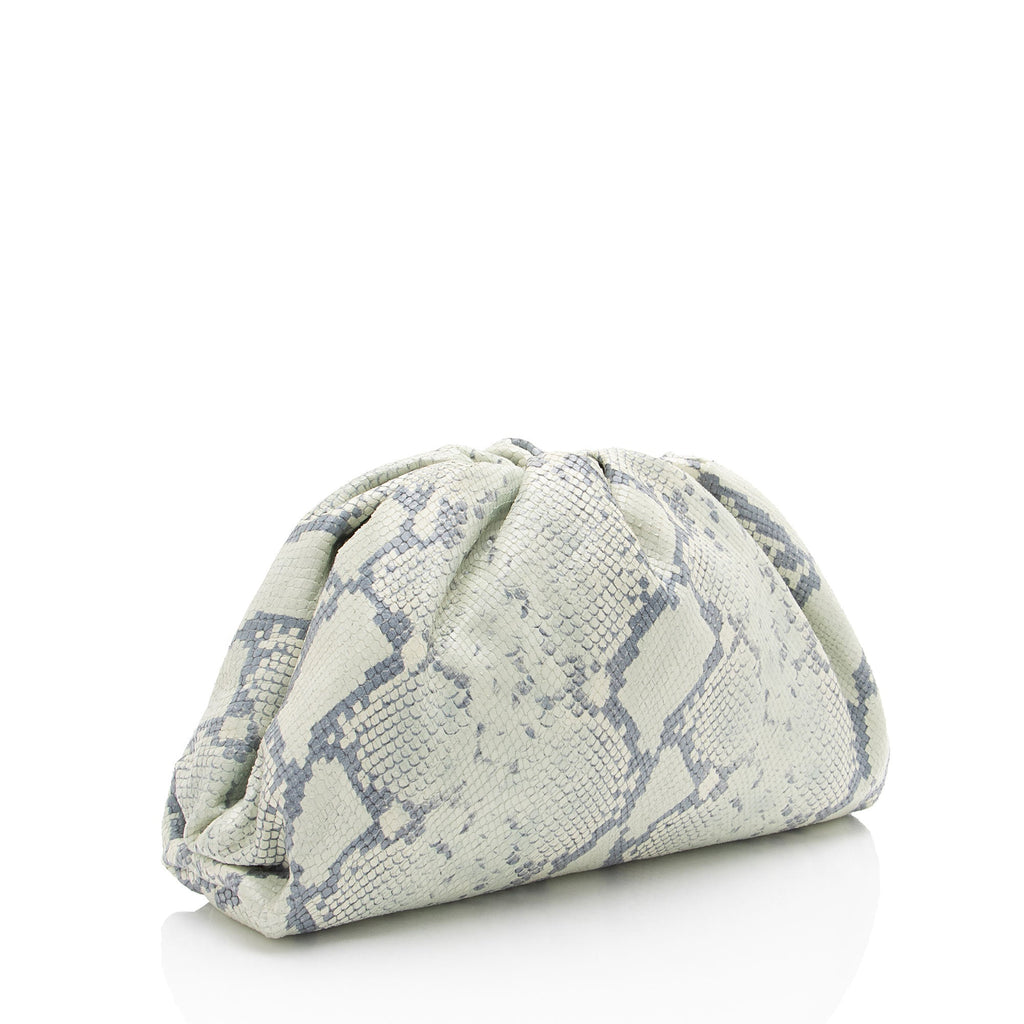 Bottega Veneta Python Embossed Calfskin The Pouch Clutch