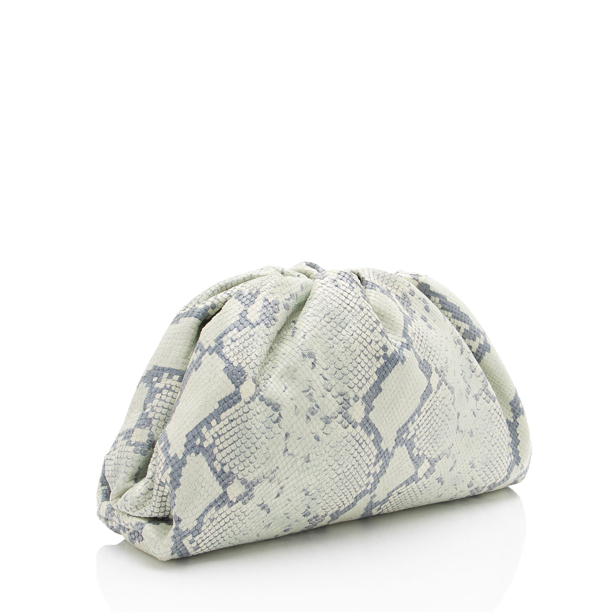 Bottega Veneta Python Embossed Calfskin The Pouch Clutch