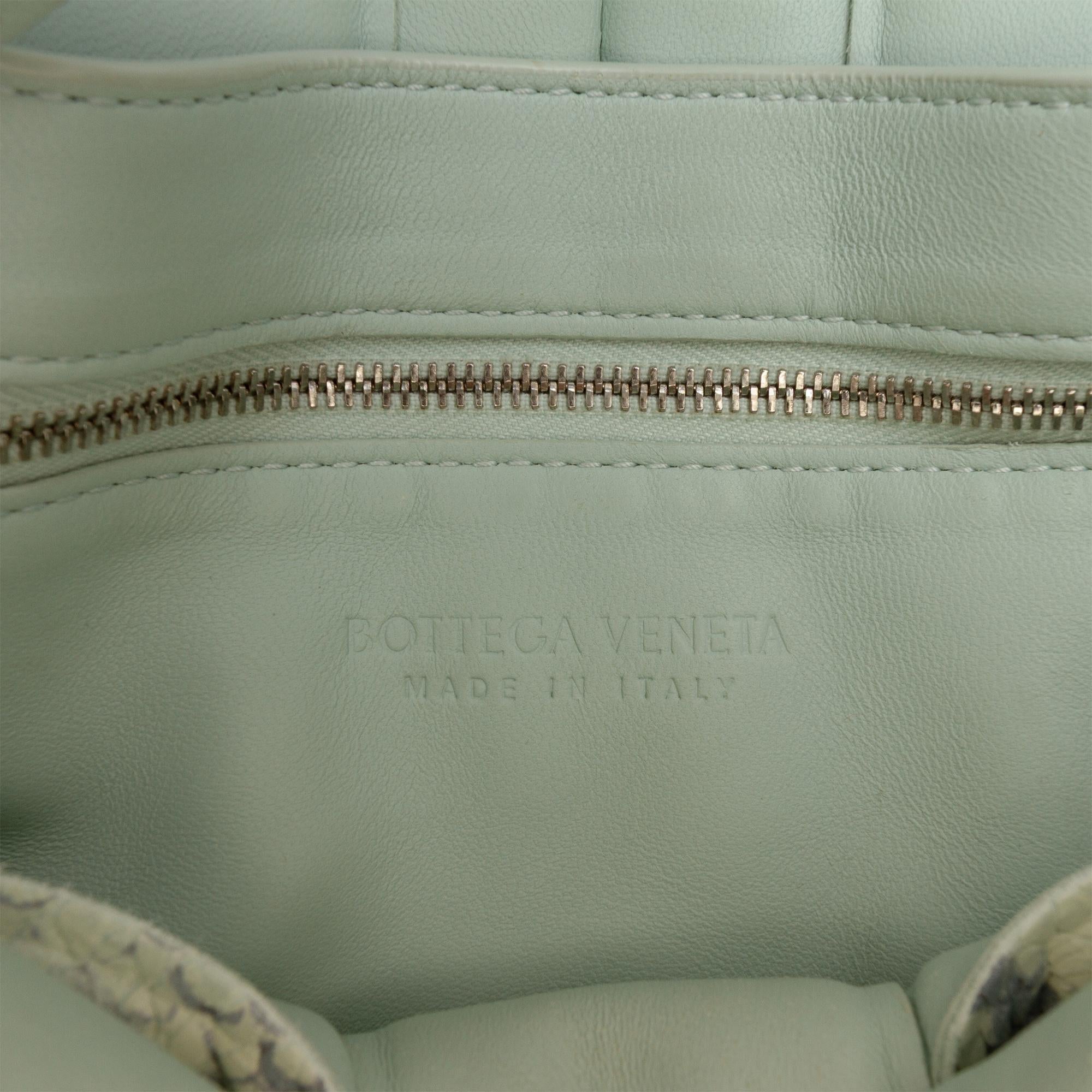 Bottega Veneta Python Embossed Goatskin Intrecciato Padded Cassette Crossbody