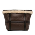 Bottega Veneta Shearling Trimmed Leather Clutch