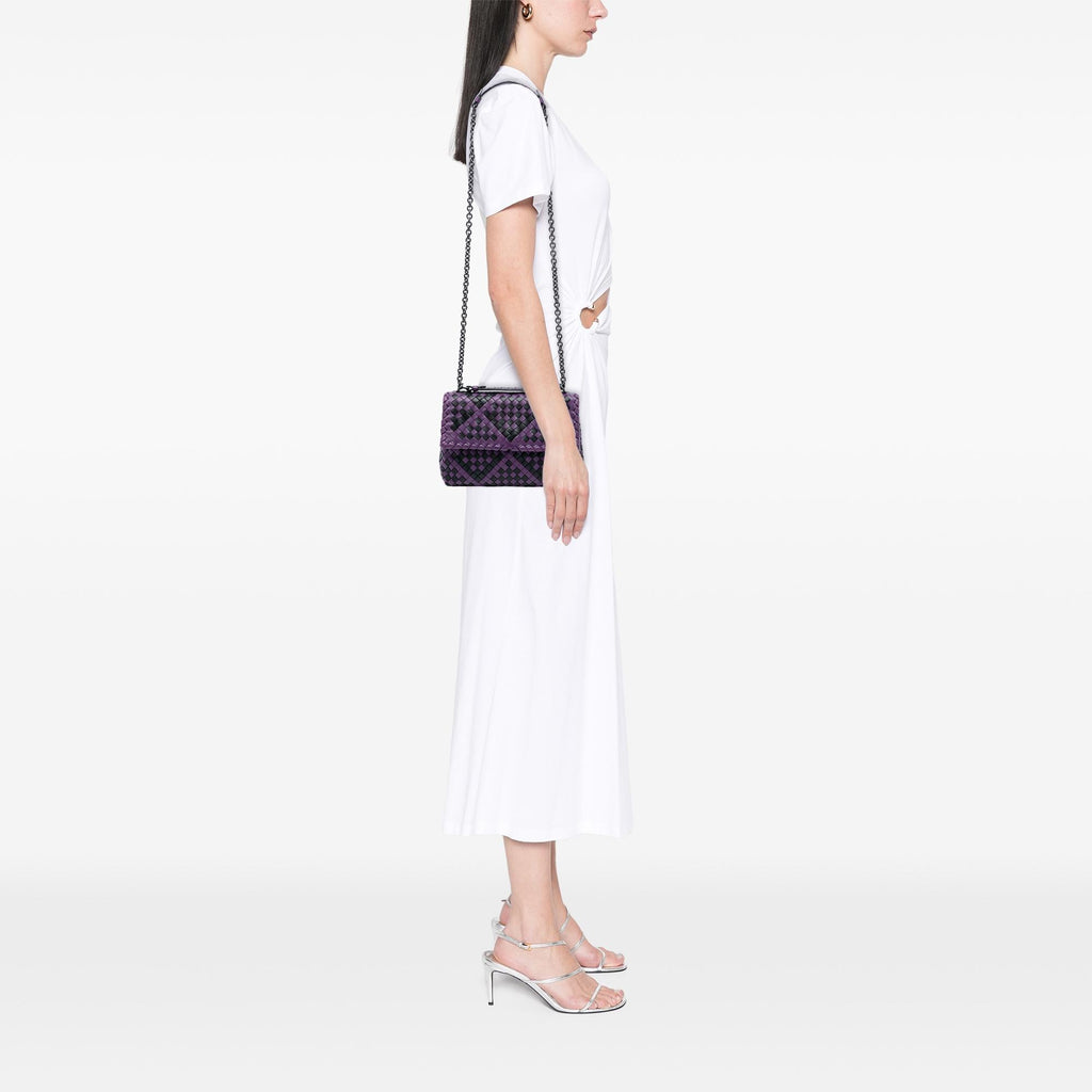 Bottega Veneta Small Bicolor Nappa Intrecciato Olimpia Shoulder Bag