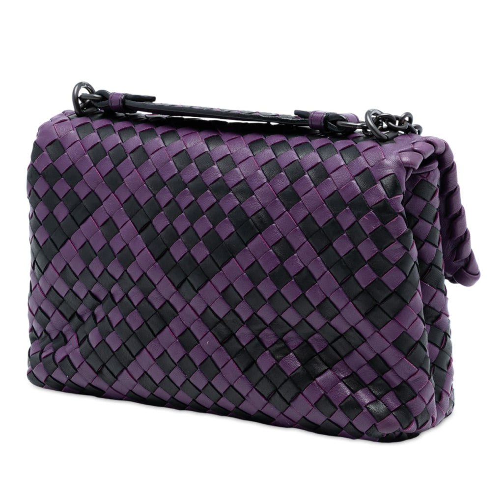 Bottega Veneta Small Bicolor Nappa Intrecciato Olimpia Shoulder Bag
