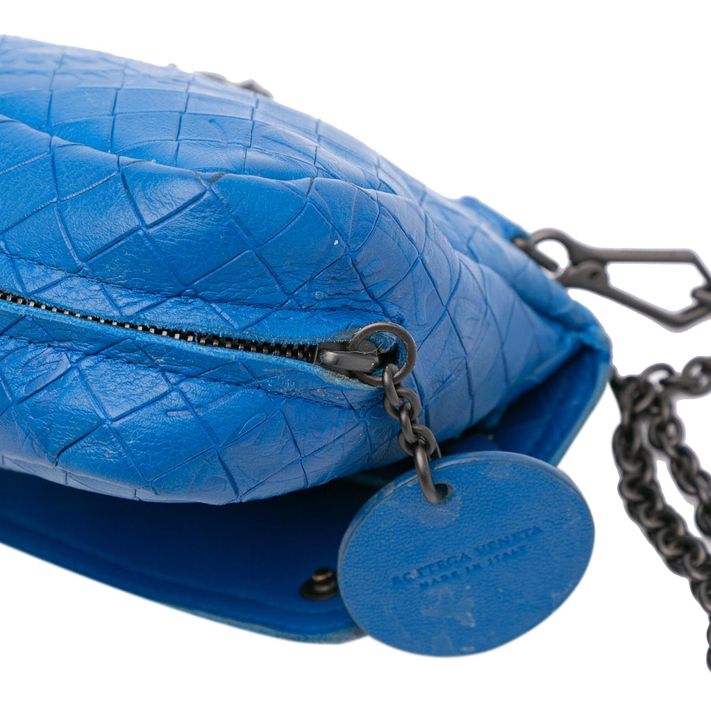 Bottega Veneta Small Calfskin Intrecciomirage Embossed Butterfly Chain Crossbody