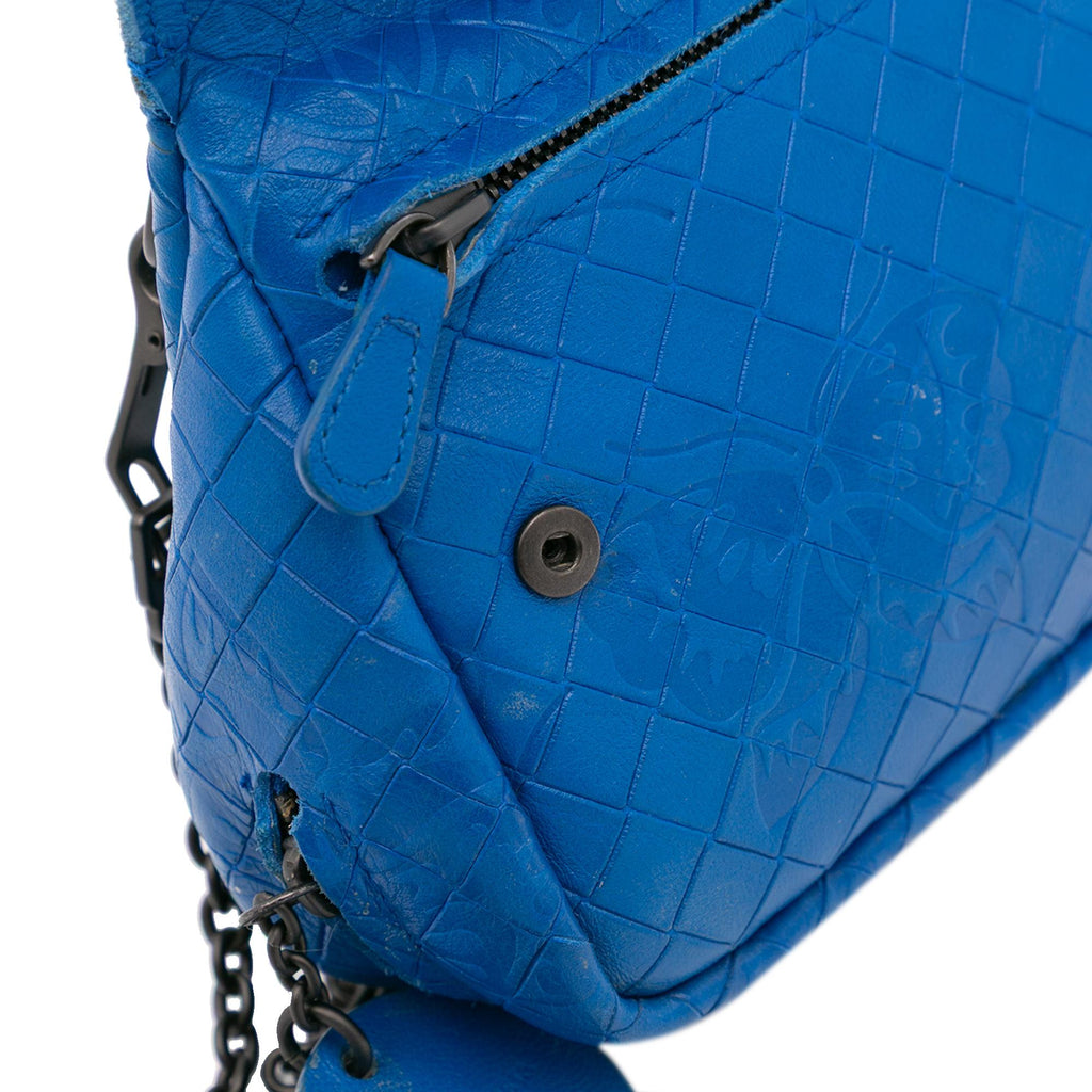 Bottega Veneta Small Calfskin Intrecciomirage Embossed Butterfly Chain Crossbody