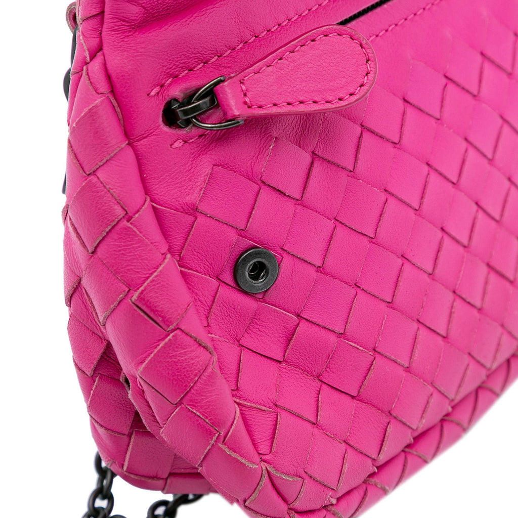 Bottega Veneta Small Calfskin Intrecciomirage Embossed Butterfly Chain Crossbody