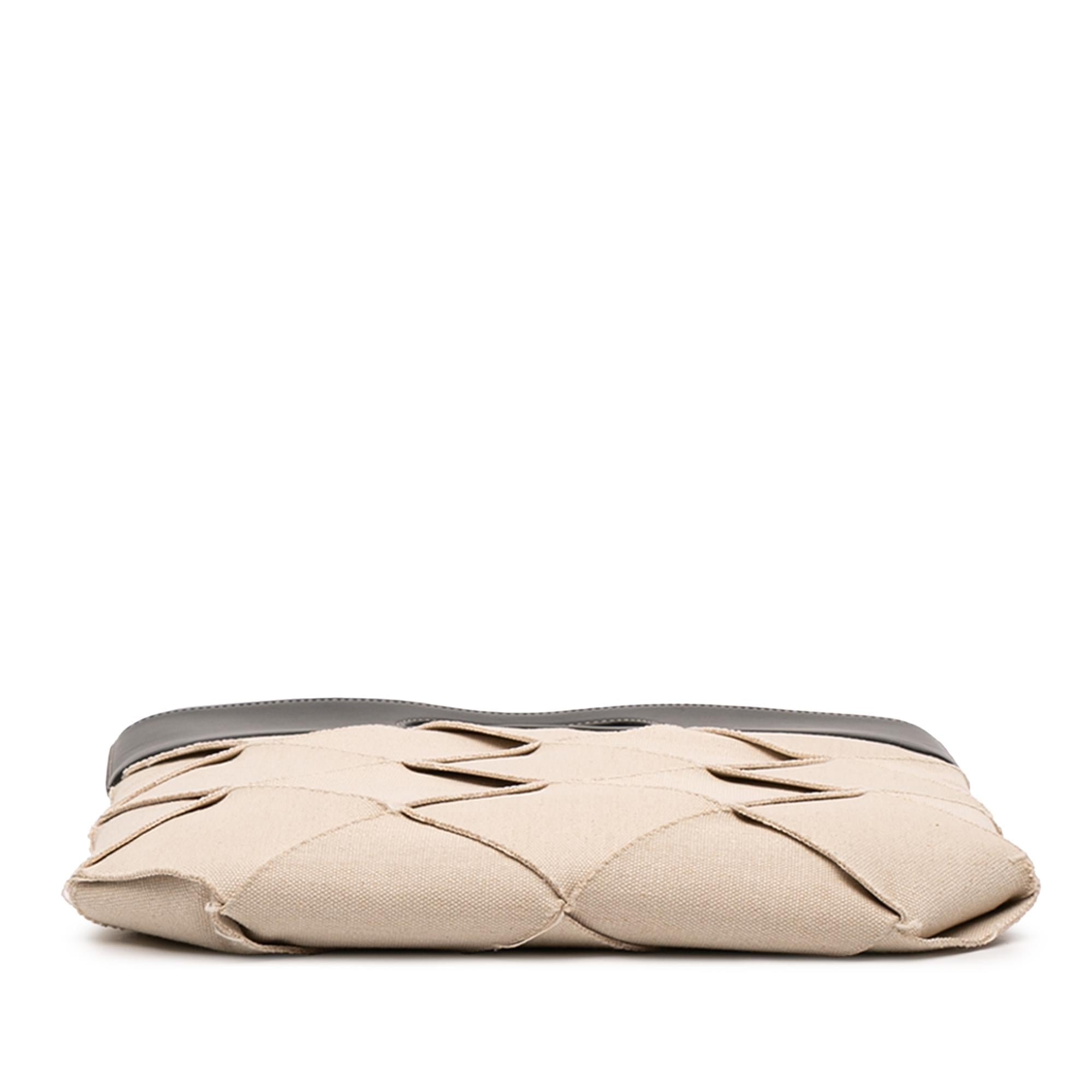 Bottega Veneta Small Canvas French Calfskin Slip Tote