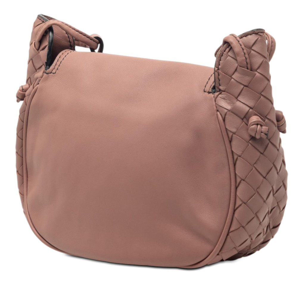 Bottega Veneta Small Intrecciato Trimmed Nappa Nodini Flap
