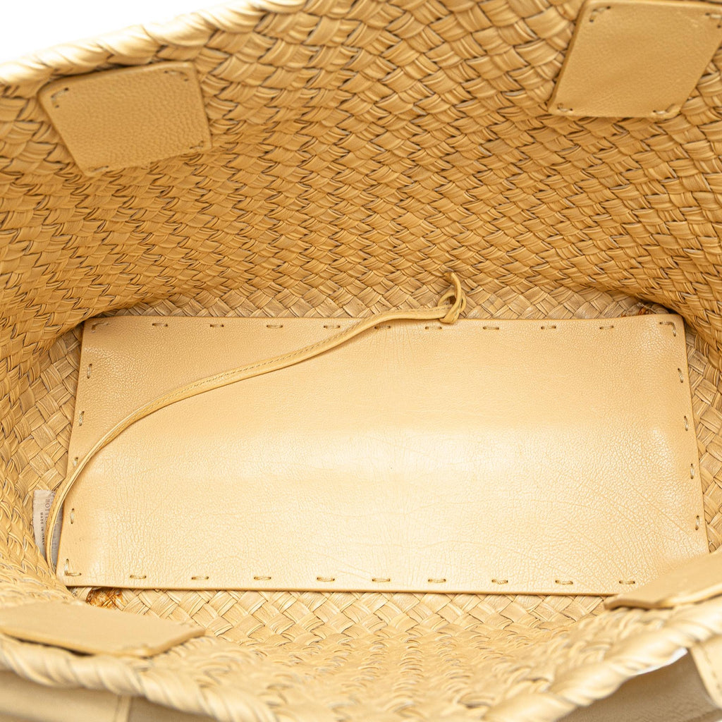 Bottega Veneta Small Lambskin Intreccio Cabat Tote
