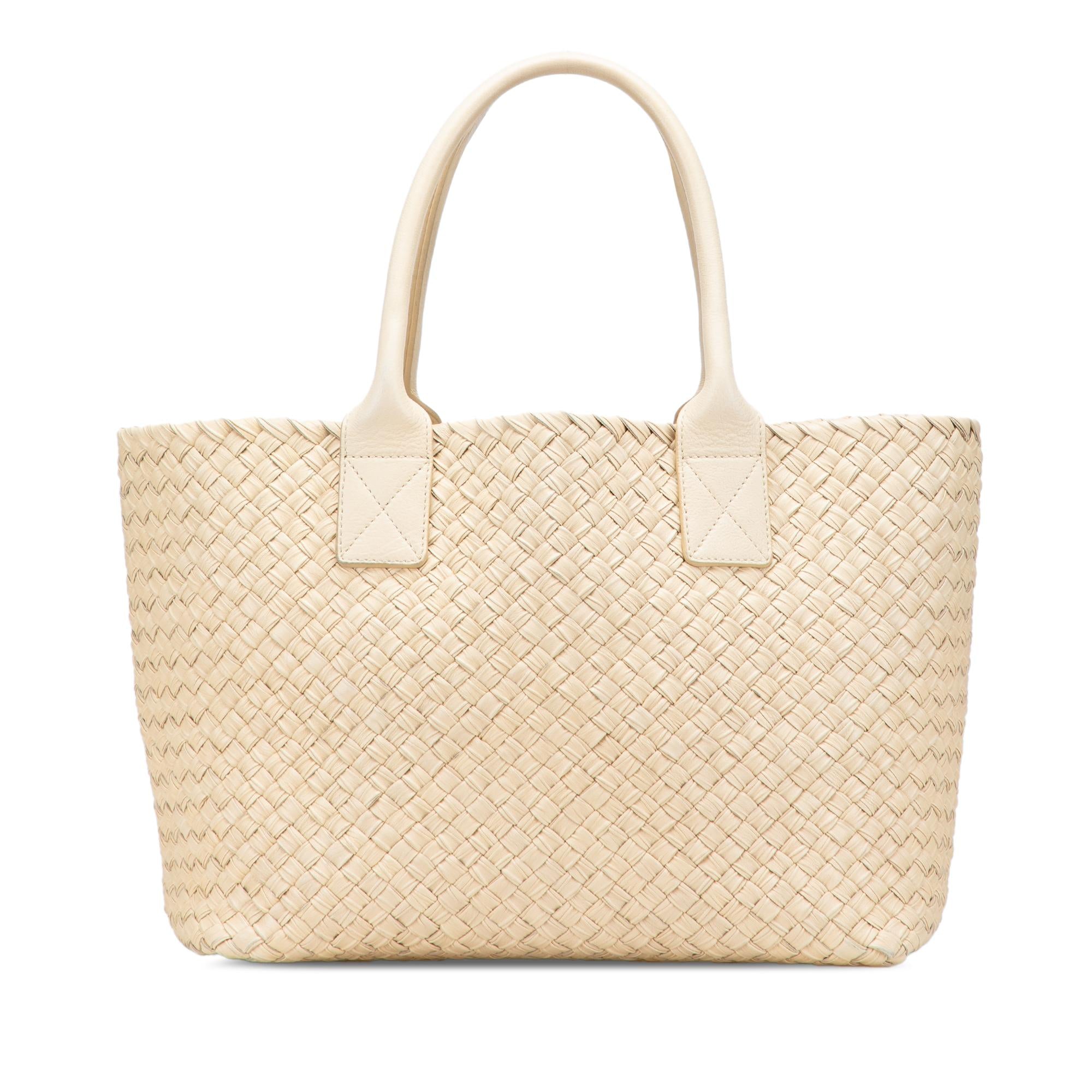 Bottega Veneta Small Lambskin Intreccio Cabat Tote
