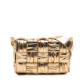 Bottega Veneta Small Metallic Calfskin Intreccio Plisse Cassette Crossbody