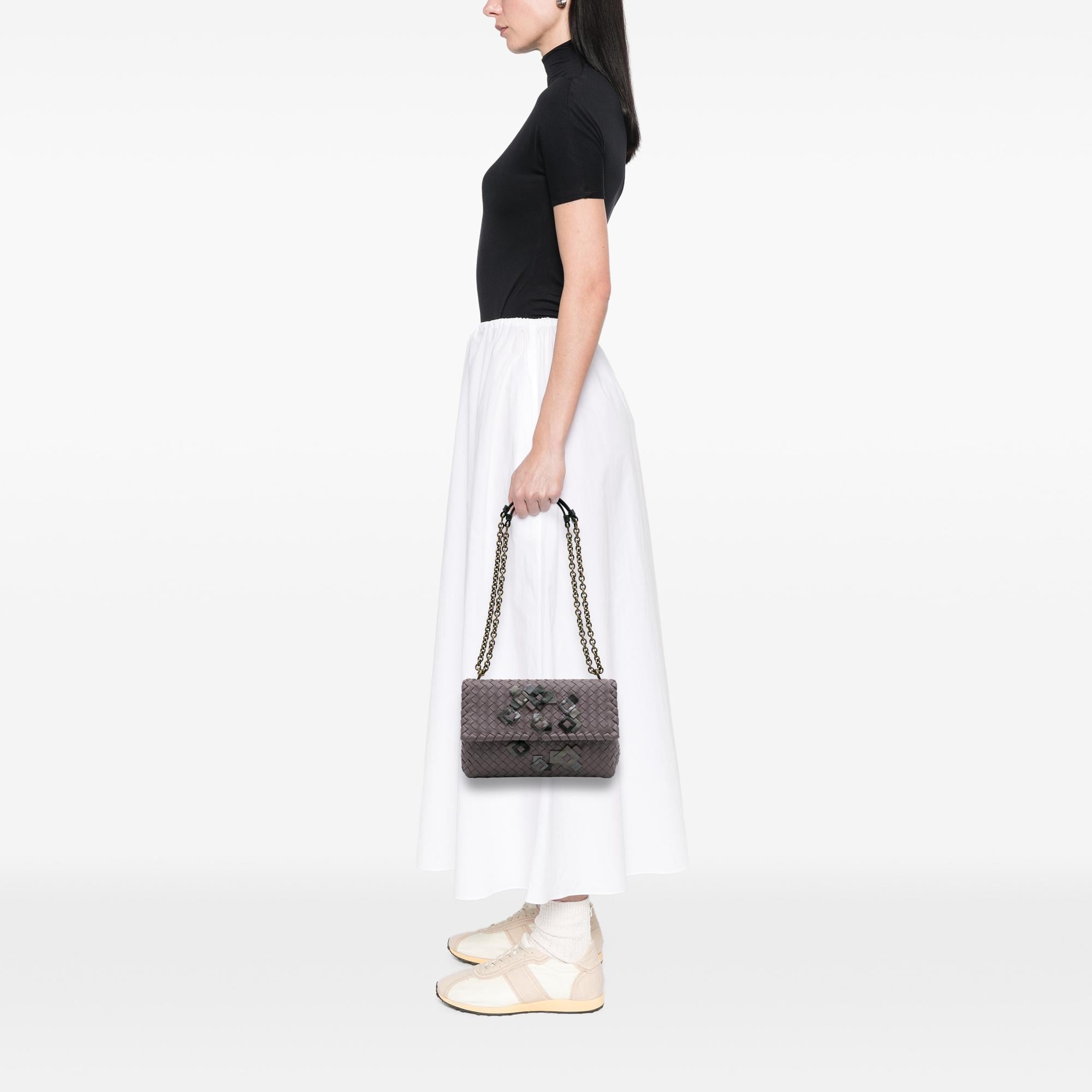 Bottega Veneta Small Nappa Intrecciato Embroidered Olimpia Shoulder Bag