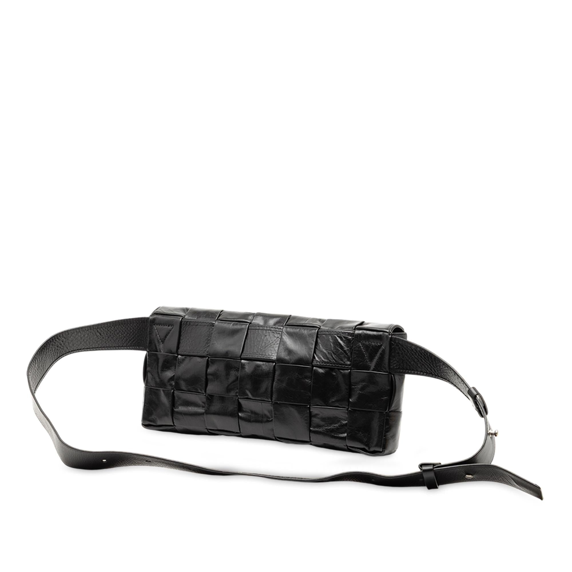 Bottega Veneta Stretch Paper Calfskin Intrecciato Cassette Belt Bag