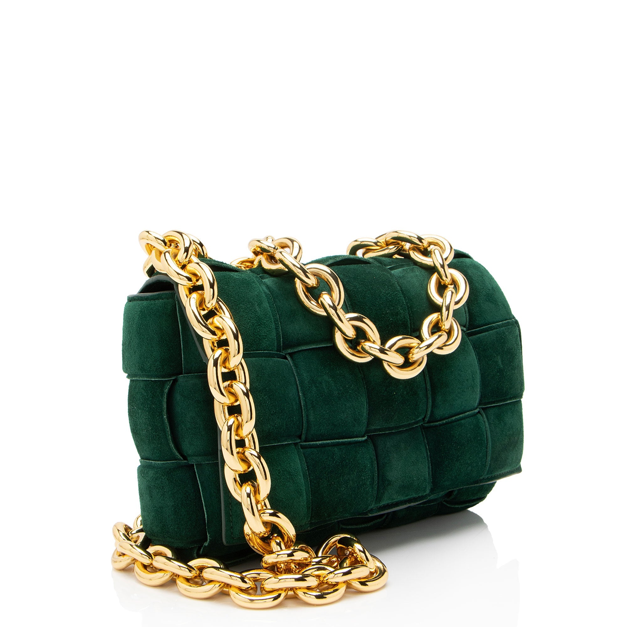 Bottega Veneta Suede Cassette Chain Maxi Shoulder Bag