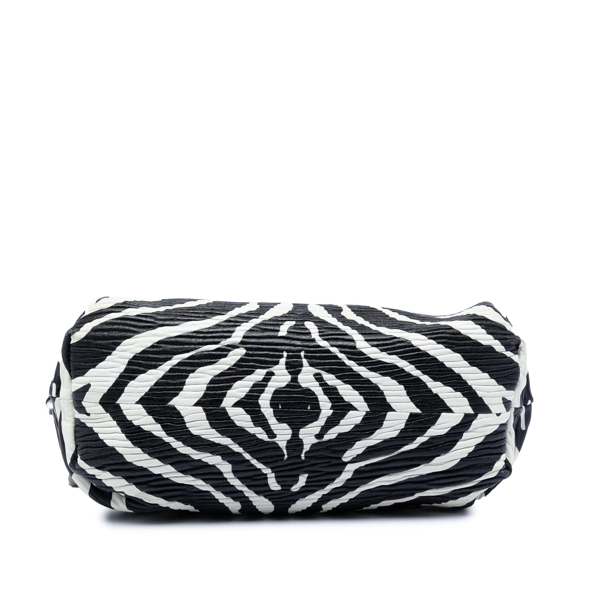 Bottega Veneta Textured Nappa Zebra Print Chain Pouch