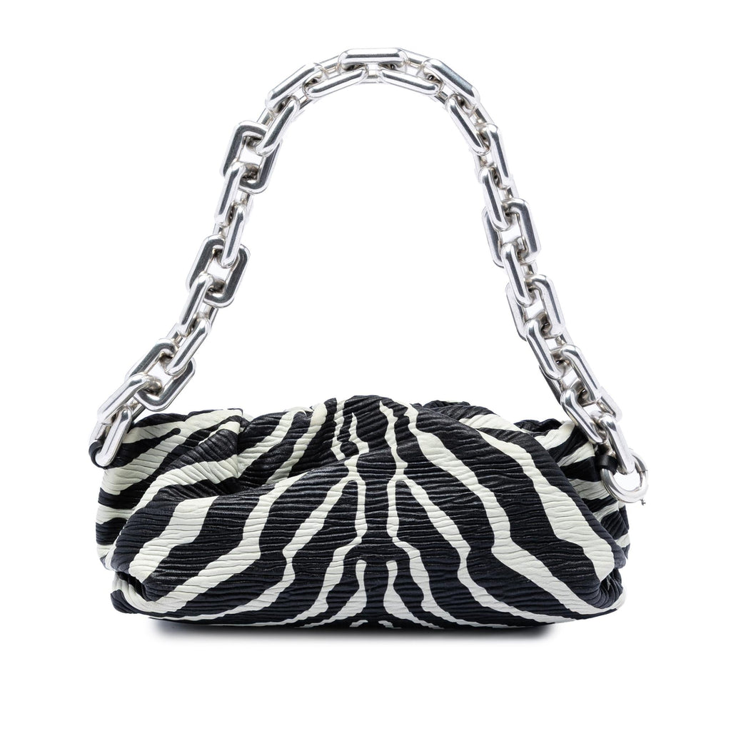 Bottega Veneta Textured Nappa Zebra Print Chain Pouch