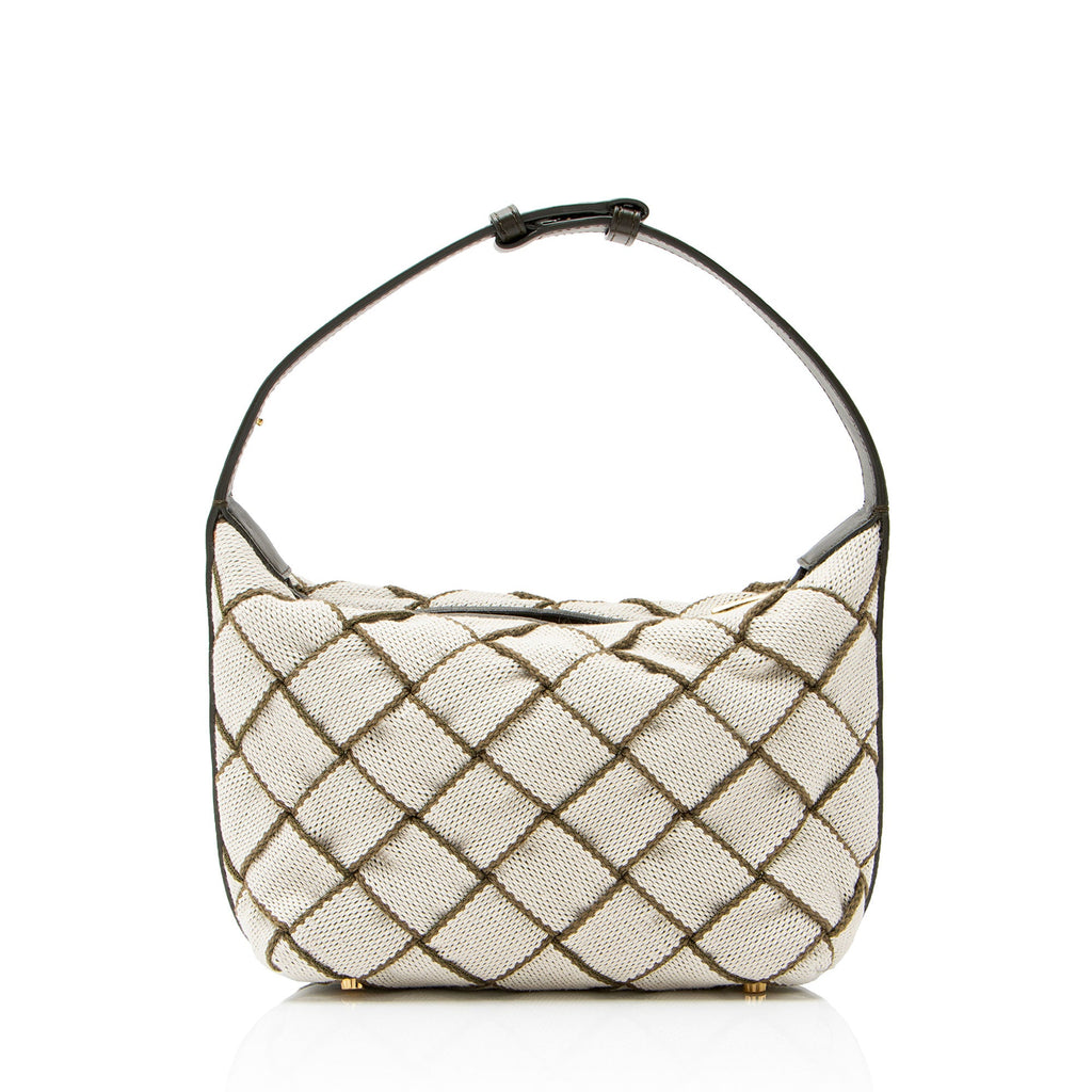 Bottega Veneta Woven Canvas Wallace Mini Shoulder Bag