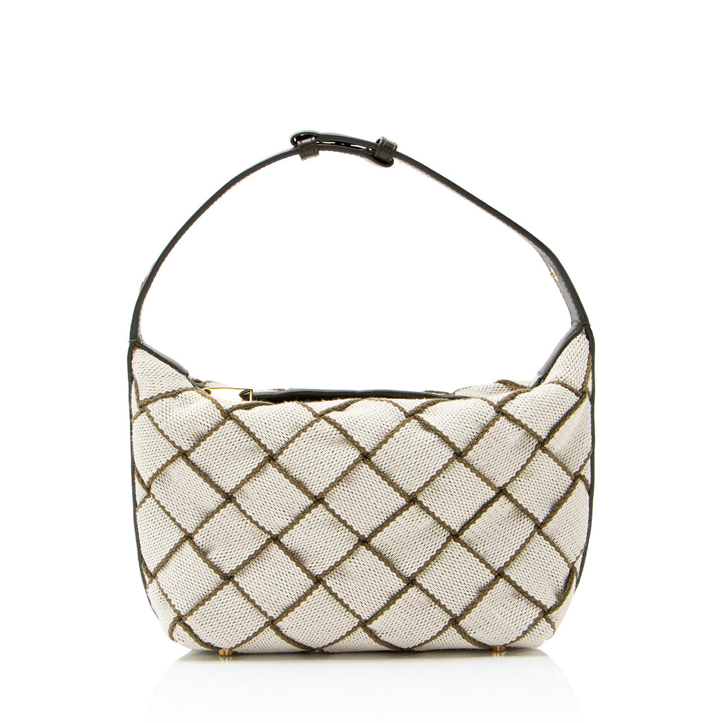 Bottega Veneta Woven Canvas Wallace Mini Shoulder Bag