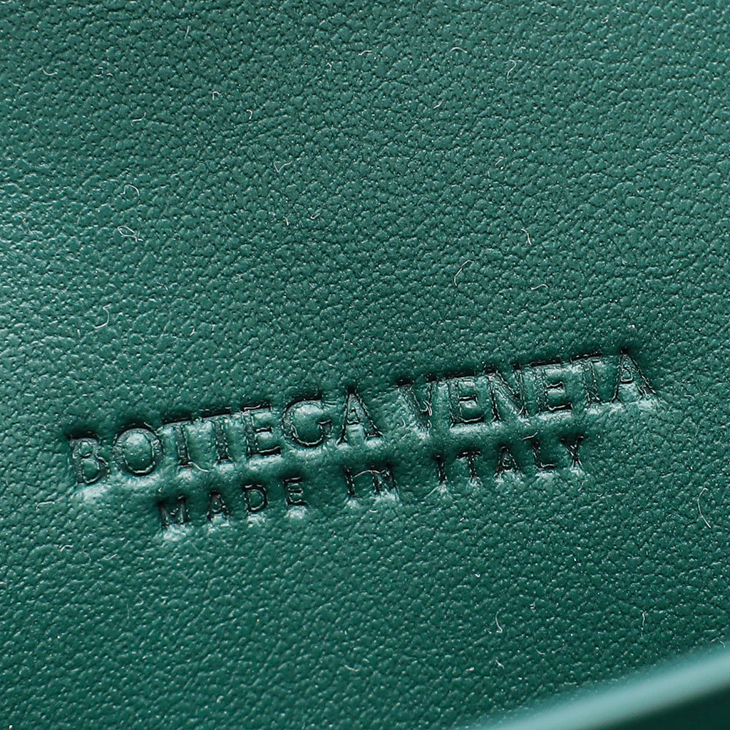 Bottega Veneta Emerald Green Intrecciato Nappa Long Andiamo Handle Clutch