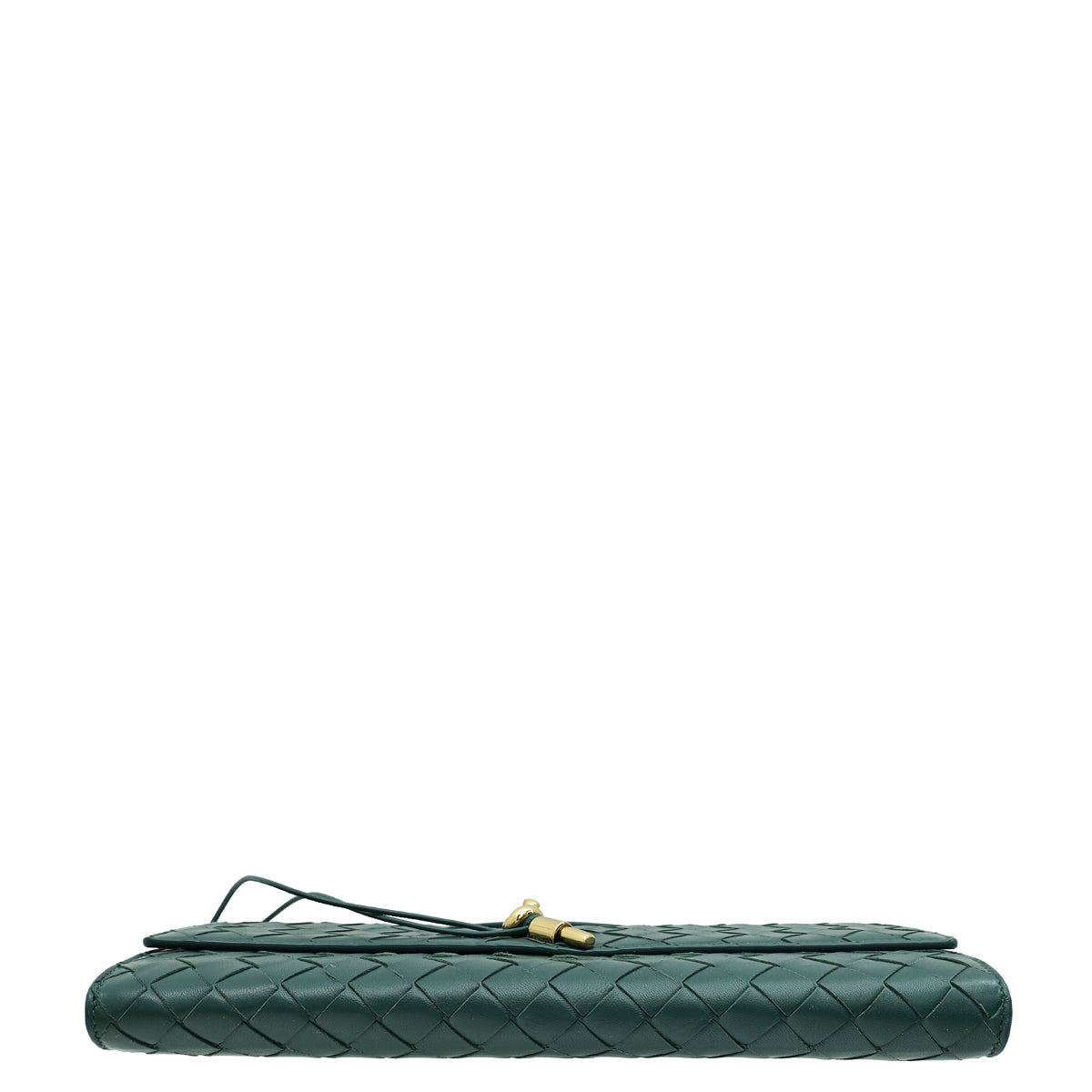 Bottega Veneta Emerald Green Intrecciato Nappa Long Andiamo Handle Clutch
