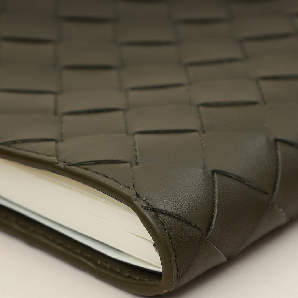 Bottega Veneta Kaki Intrecciato Notebook Medium Cover