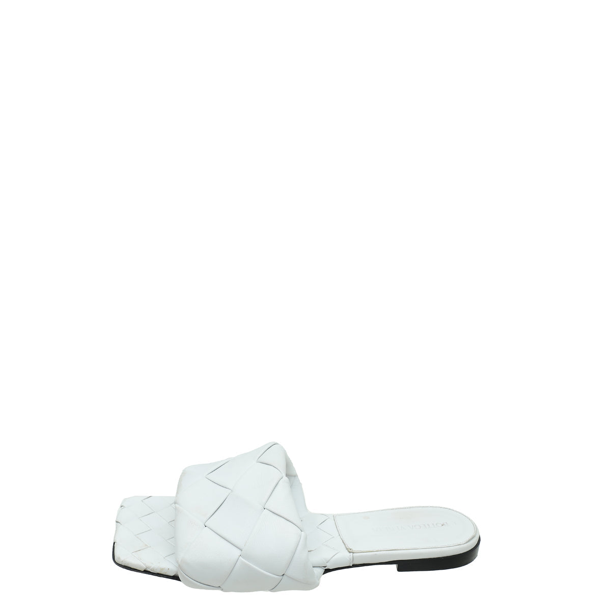Bottega Veneta White Intrecciato Lido Flat Sandals 38.5