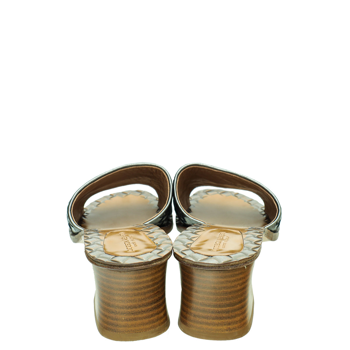 Bottega Veneta Metallic Grey Intrecciato Mules 40