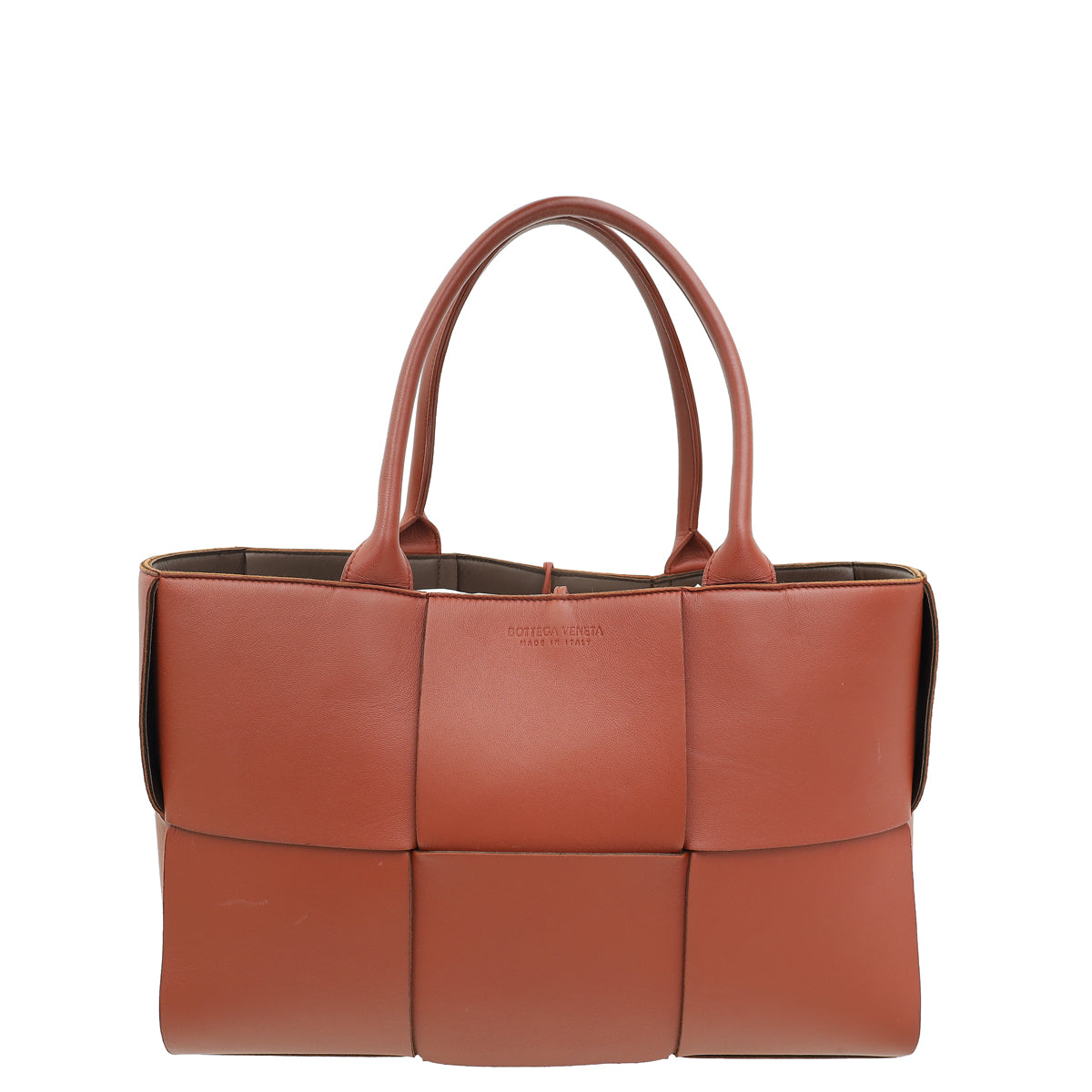 Bottega Veneta Rust Maxi Intrecciato Medium Arco Tote Bag