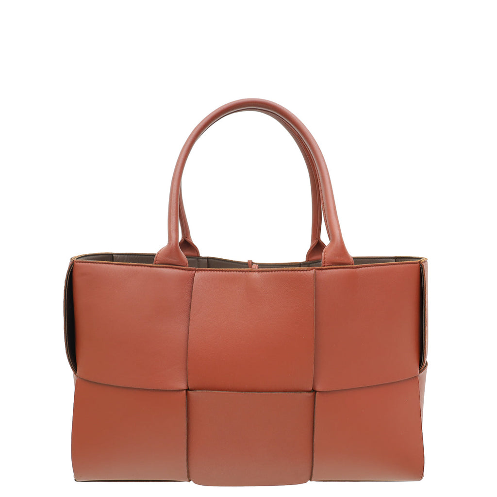 Bottega Veneta Rust Maxi Intrecciato Medium Arco Tote Bag