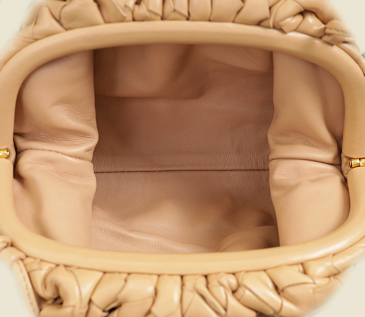 Bottega Veneta Almond Intrecciato Mini Pouch