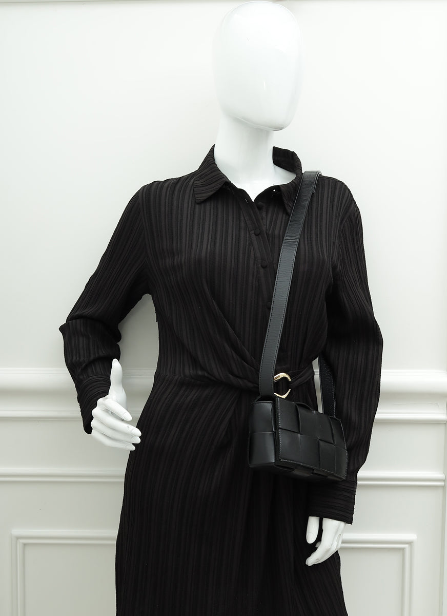 Bottega Veneta Black Cassette Convertible Belt Bag