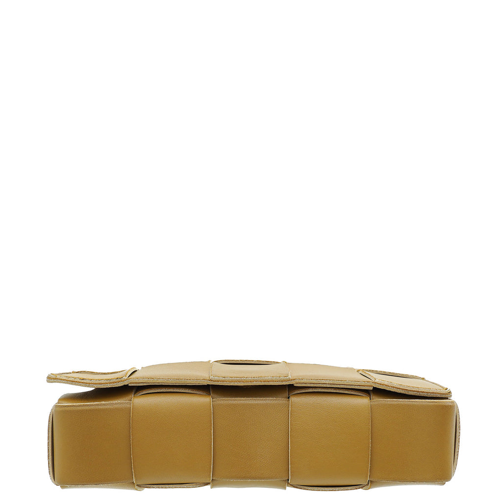 Bottega Veneta Kaki Brown Intreccio Cassette Classic Crossbody Bag