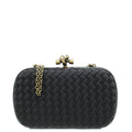 Bottega Veneta Black Knot Intrecciato Silk Chain Clutch Bag