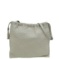 Bottega Veneta Grey Intrecciato Drawstring Tassel Crossbody Bag