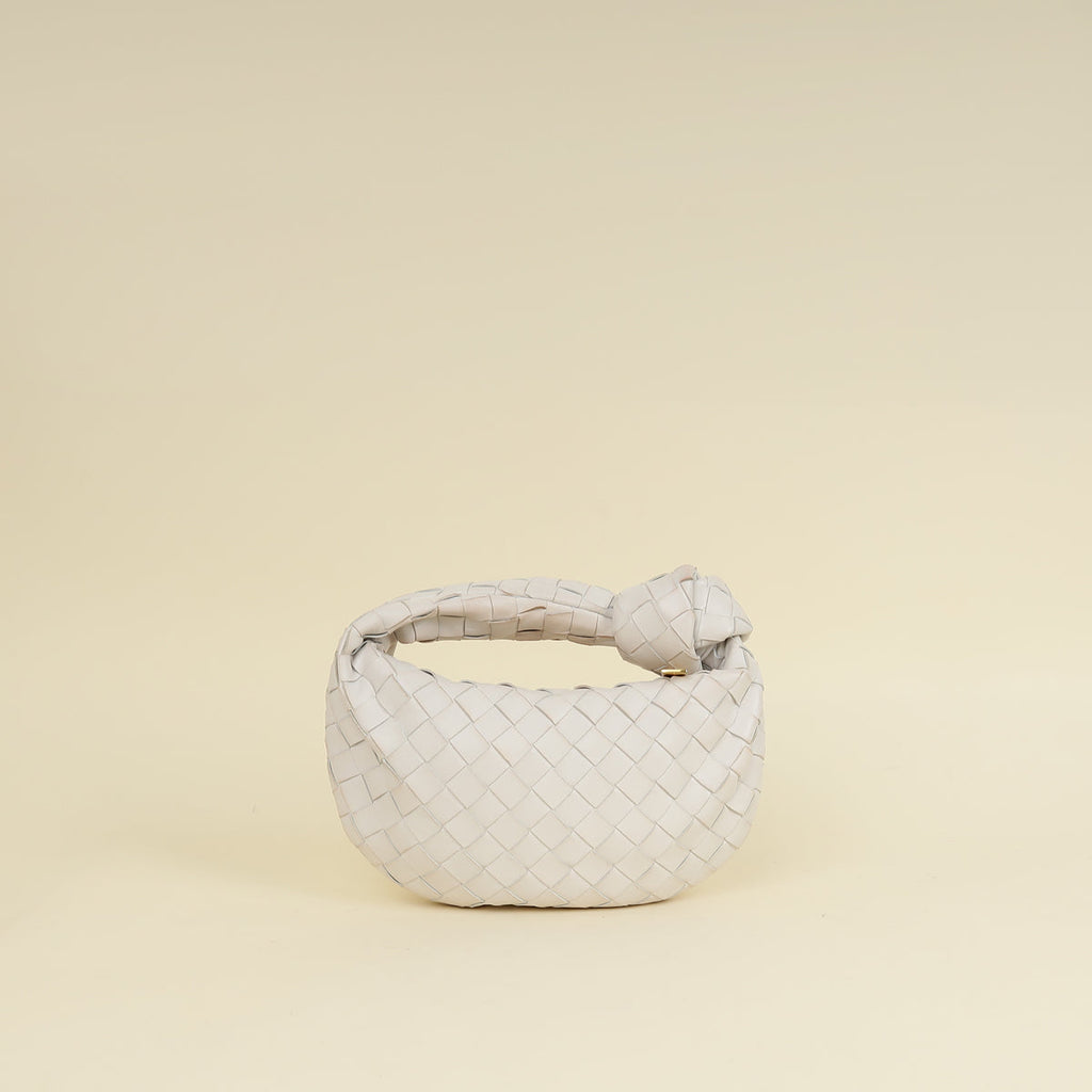 Bottega Veneta White Intrecciato Mini Jodie Bag