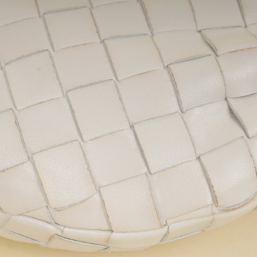Bottega Veneta White Intrecciato Mini Jodie Bag
