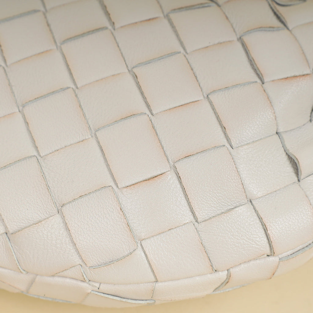 Bottega Veneta White Intrecciato Mini Jodie Bag