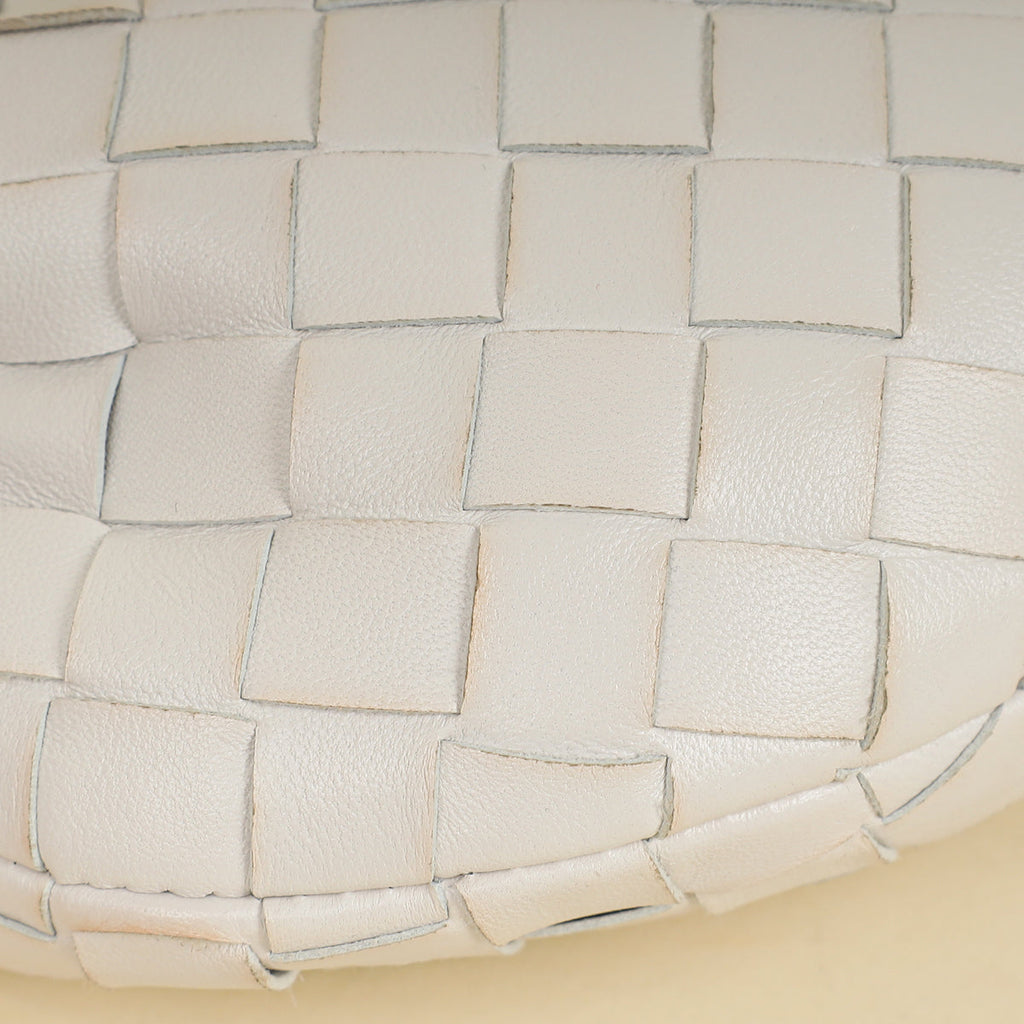 Bottega Veneta White Intrecciato Mini Jodie Bag